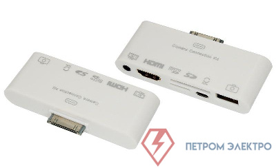 Адаптер AV 6 в 1 для iPhone 4/4S на HDMI USB microSD SD 3.5мм microUSB 40-0103