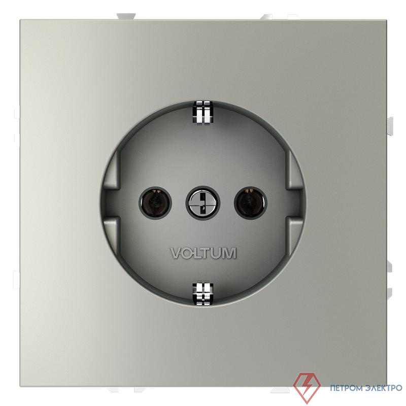 Розетка 1-м СП S70 16А с заземл. механизм сталь Voltum VLS040105