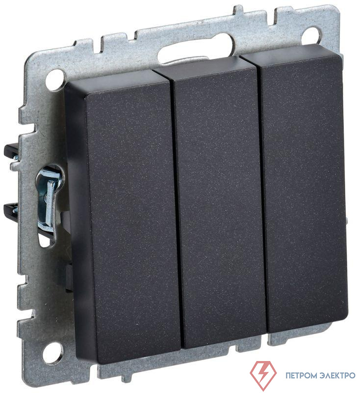 Выключатель 3-кл. СП BRITE ВС10-3-0-БрЧ 10А механизм черн. IEK BR-V30-0-10-K02