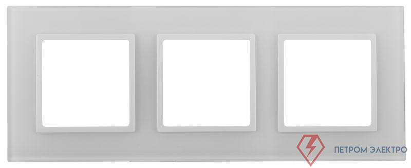 Рамка 3-м 14-5103-01 стекло Elegance бел.+бел. Эра Б0059170
