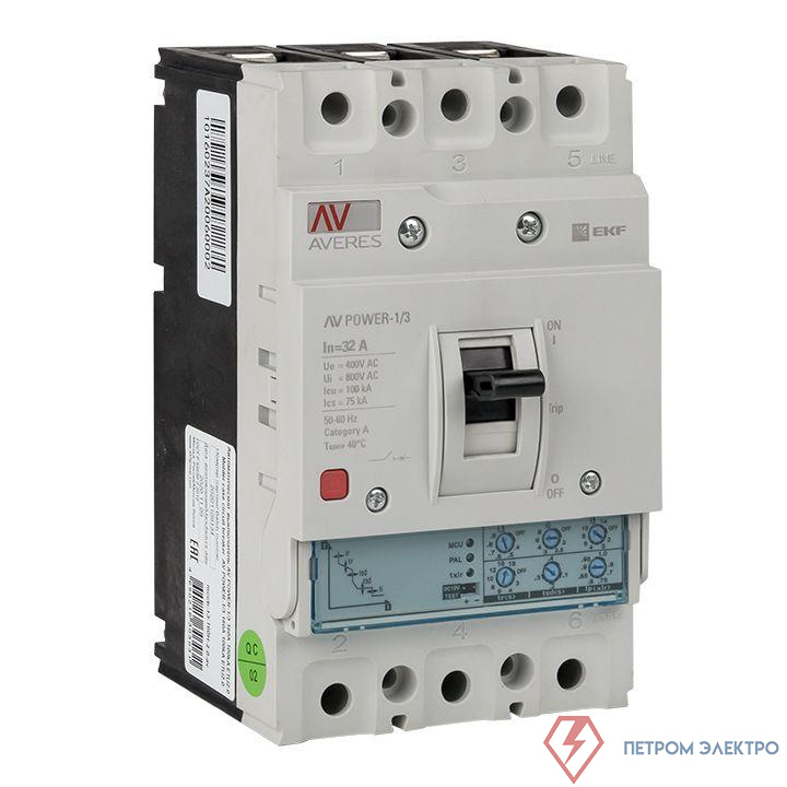 Выключатель автоматический 32А 100кА AV POWER-1/3 ETU2.0 AVERES EKF mccb-13-32H-2.0-av