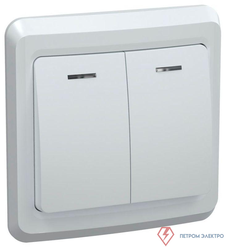 Выключатель 2-кл. СП Вега 10А IP20 ВС10-2-1-ВБ с индикацией бел. GENERICA EVV21-K01-10-DM