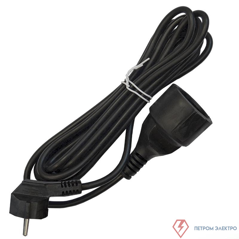 Удлинитель-шнур 1х3м с заземл. 16А IP20 ПВС 3х1 черн. DOMTOK 2342