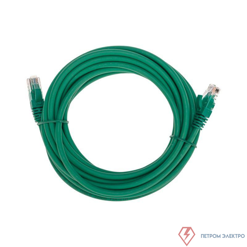 Патч-корд U/UTP CAT 6 RJ45-RJ45 26AWG LSZH зел. 5м Rexant 02-0296-5