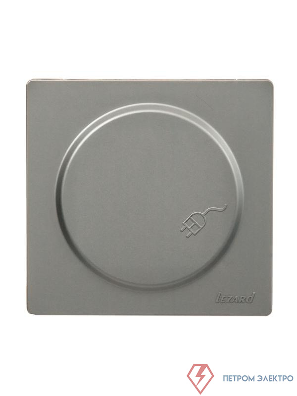 Розетка 1-м ОП LETO с заземл. с крышкой LETO ПБТ платина LEZARD 752-3500-123B