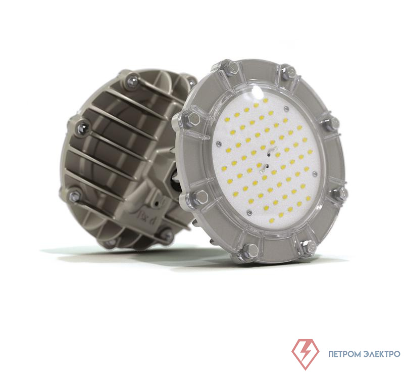 Светильник светодиодный взрывозащ. АТ-ДСП-33/30-220VAC-IP67-EX Арсенал 28Вт 4500-5000К IP67 3550лм 220В угол 1/2 яркости светодиода 120град. КСС "Д" крепление на трубу 3/4дюйм бел. АТОН