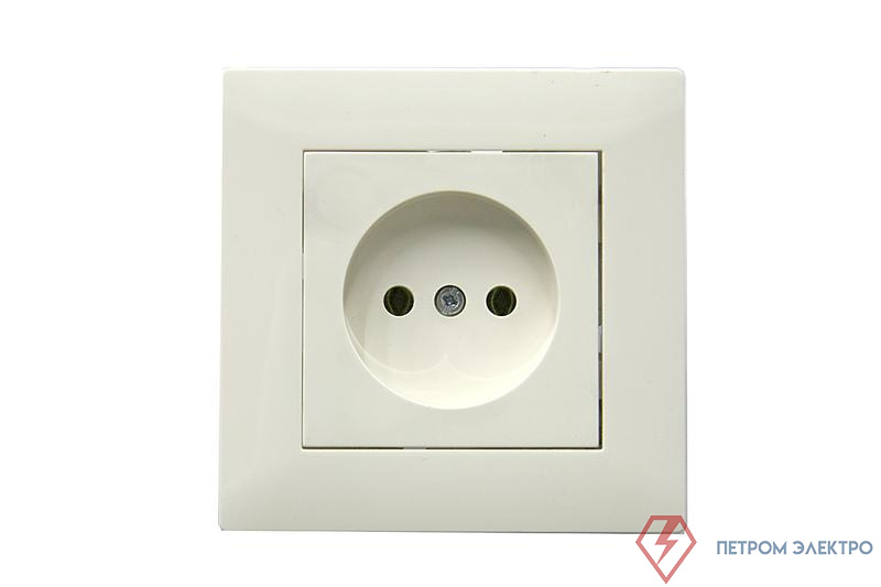 Розетка 1-м Karea RIZZ без заземл. керамика крем Makel 88010002