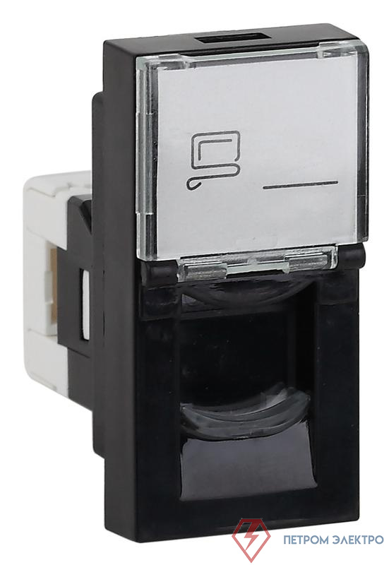 Розетка модульная компьютерная RJ-45 45х22.5мм черн. Ruvinil АДЛ 13-902-Ч