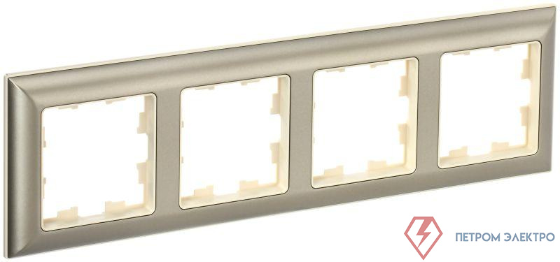Рамка 4-м BRITE РУ-4-Бр беж./шампань IEK BR-M42-12-3-K10
