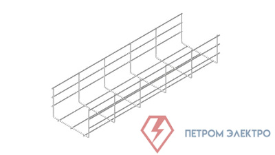 Лоток проволочный 300х100 L3000 сталь 4мм PL100-300-3000 оцинк. КМ LO1292