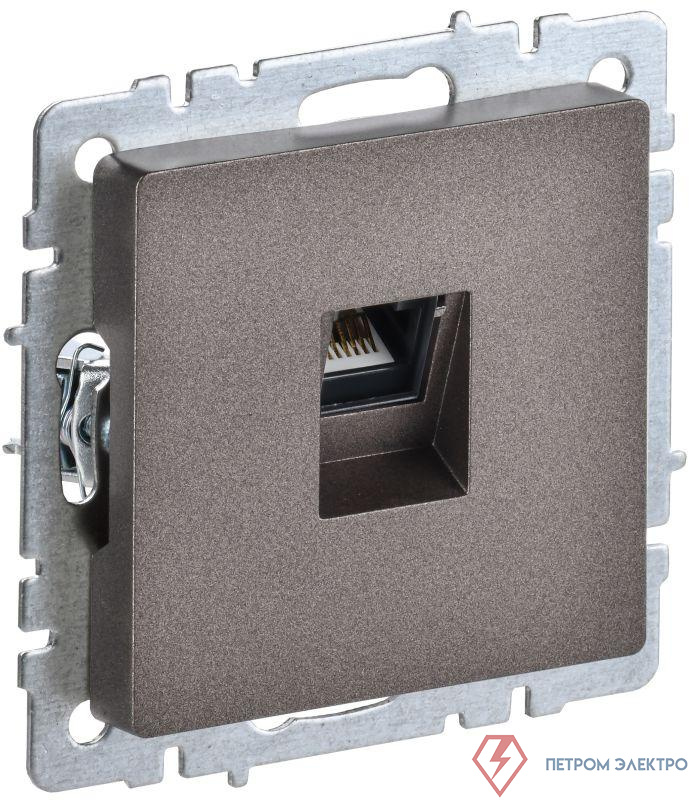 Розетка компьютерная СП RJ45 кат.5E BRITE РК10-БрТБ механизм бронза IEK BR-K10-1-K45