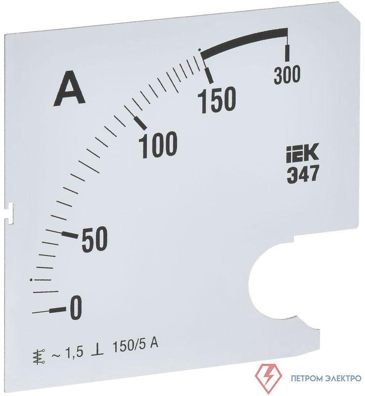 Шкала сменная для амперметра Э47 150/5А-1.5 96х96мм IEK IPA20D-SC-0150