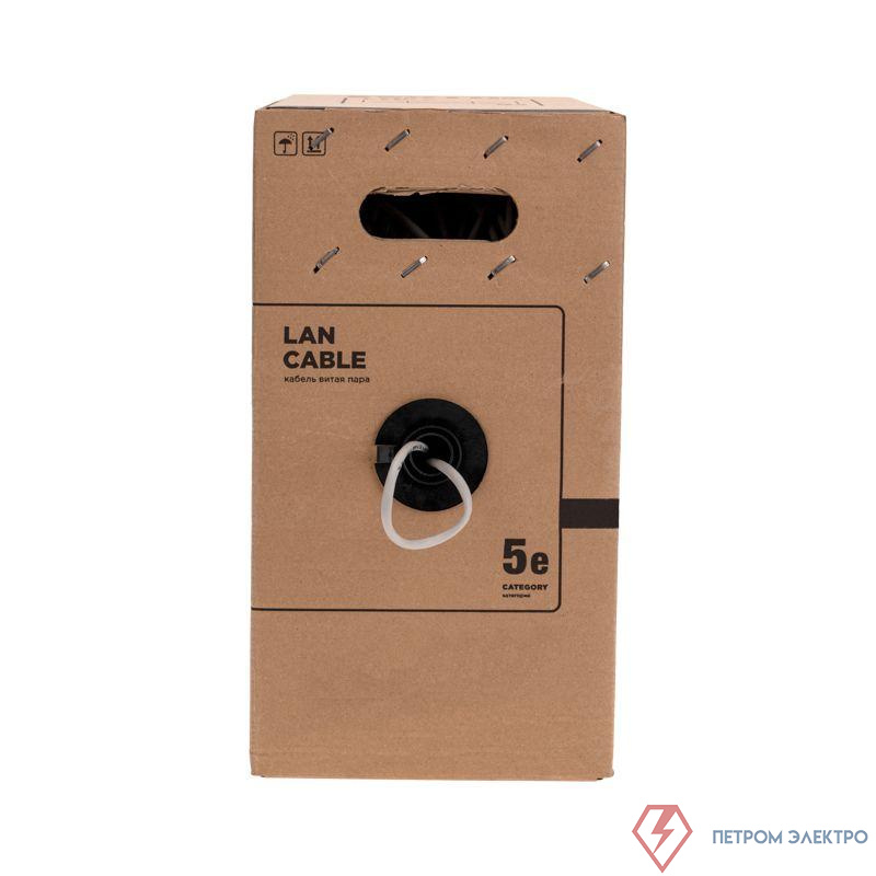 Кабель витая пара U/UTP кат.5E PE 4PR 24AWG OUTDOOR SOLID черн. (уп.305м) РФ Rexant 01-0045-R