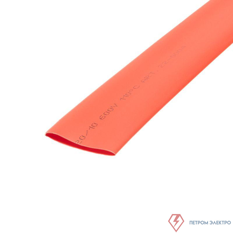 Трубка термоусадочная ТУТ нг 20.0/10.0 красн. 1м Rexant 22-0004