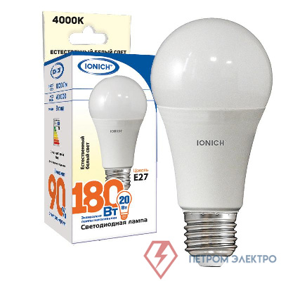 Лампа светодиодная ILED-SMD2835-A60-20-1800-220-4-E27 IONICH 1560 0