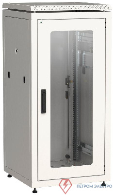 Шкаф сетевой 19дюйм LINEA N 24U 600х800мм стеклянная передняя дверь задняя металлическая сер. ITK LN35-24U68-GM
