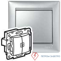Выключатель 2-кл. СП Valena 10А IP31 с подсветкой механизм алюм. (DIY-упак.) IEK 694344