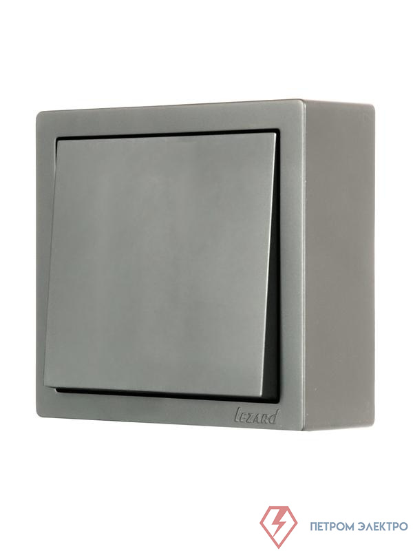 Выключатель 1-кл. ОП LETO платина LEZARD 752-3500-100
