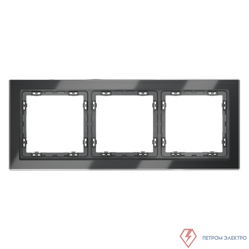 Рамка 3-м S70 стеклян. графит Voltum VLS110307