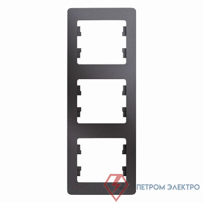 Рамка 3-м Glossa верт. графит SchE GSL001307