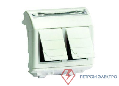 Розетка компьютерная 2-м СП 2мод. Brava RJ45 кат.6 экранир. бел. DKC 76453B