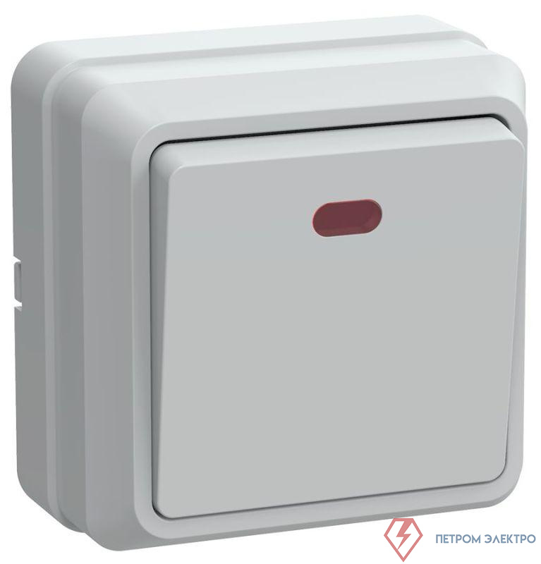 Выключатель 1-кл. ОП Октава 10А IP20 ВС20-1-1-ОБ с индикацией бел. GENERICA EVO11-K01-10-DC