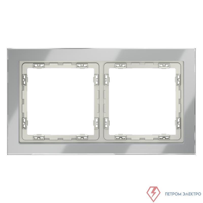 Рамка 2-м S70 стеклян. сталь Voltum VLS110205