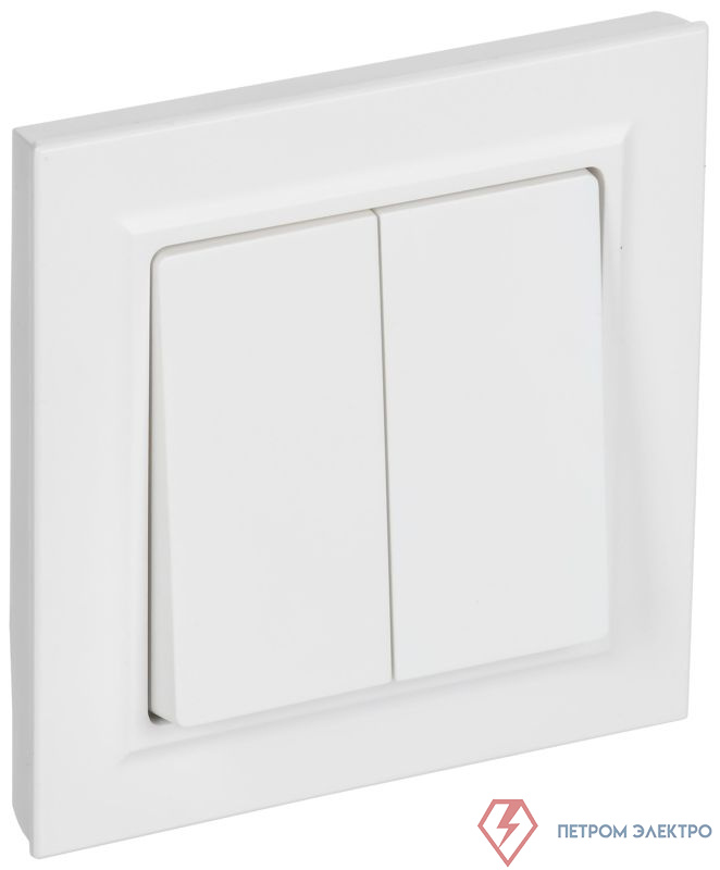 Выключатель 2-кл. СП BRITE ВСР10-2-0-БрАБ 10А в сборе арктич. бел. IEK BR-V20-0-10-K91-F