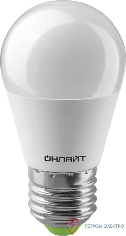 Лампа светодиодная 61 970 OLL-G45-10-230-6.5K-E27 10Вт шар 6500К холод. бел. E27 1000лм 176-264В ОНЛАЙТ 61970