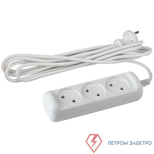 Удлинитель 3х7м без заземл. 10А IP20 U-3-7m-2х1 ПВС 2х1 Эра Б0028357