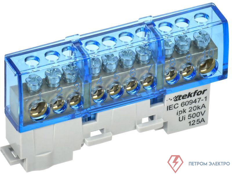 Шина нулевая N изол. на универс. держ. 8х12-10-С TEKFOR IEK TF-NN20-10-KL-K07 0