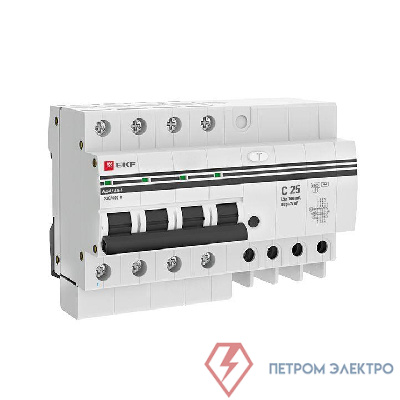 Выключатель автоматический дифференциального тока 4п 25А 100мА АД-4 PROxima EKF DA4-25-100-pro