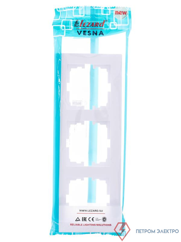 Рамка 3-м VESNA горизонт. бел. LEZARD 742-0200-148