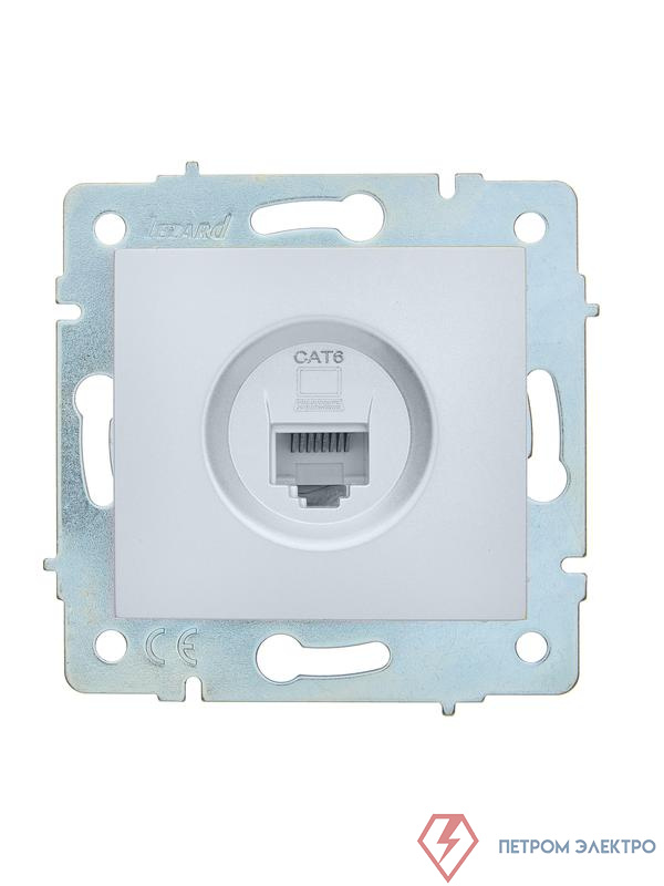 Розетка компьютерная 1-м СП ASTI IP20 RJ45 механизм Cat 6e жемчуж./бел. перламутр. LEZARD 7081-3088-140