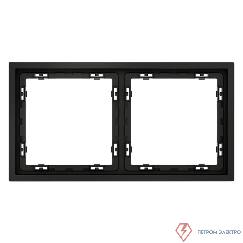 Рамка 2-м S70 пластик. черн. матов. Voltum VLS100208