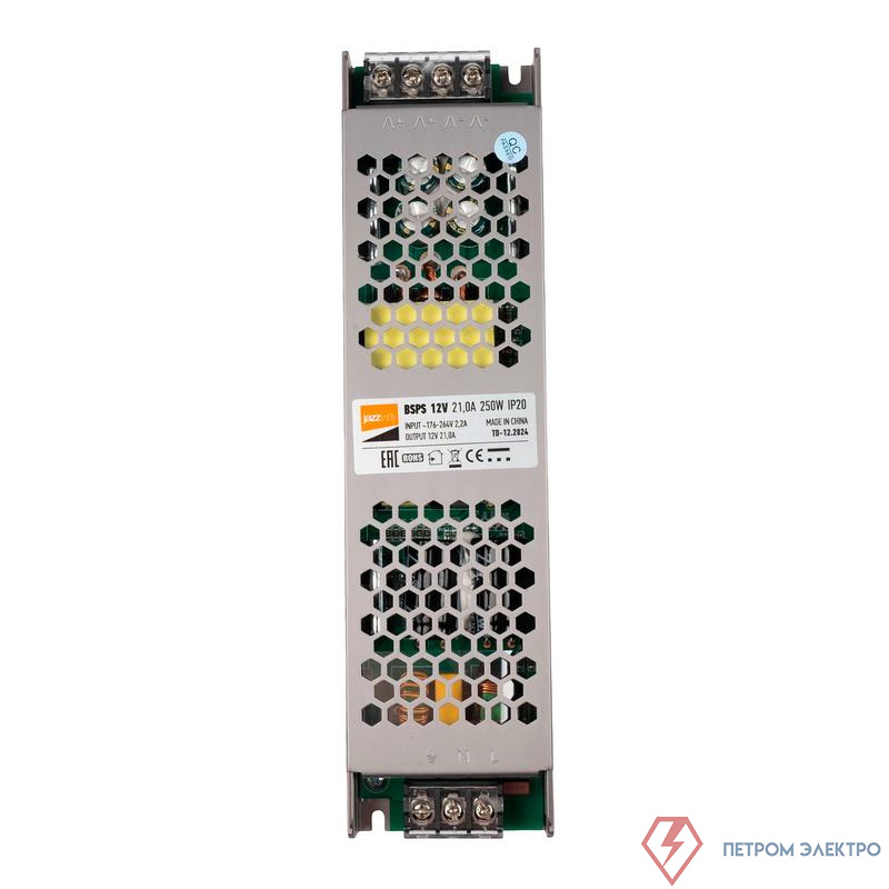 Блок питания для светодиод. ленты BSPS 250Вт 21А 12В IP20 метал. JazzWay 1001238A