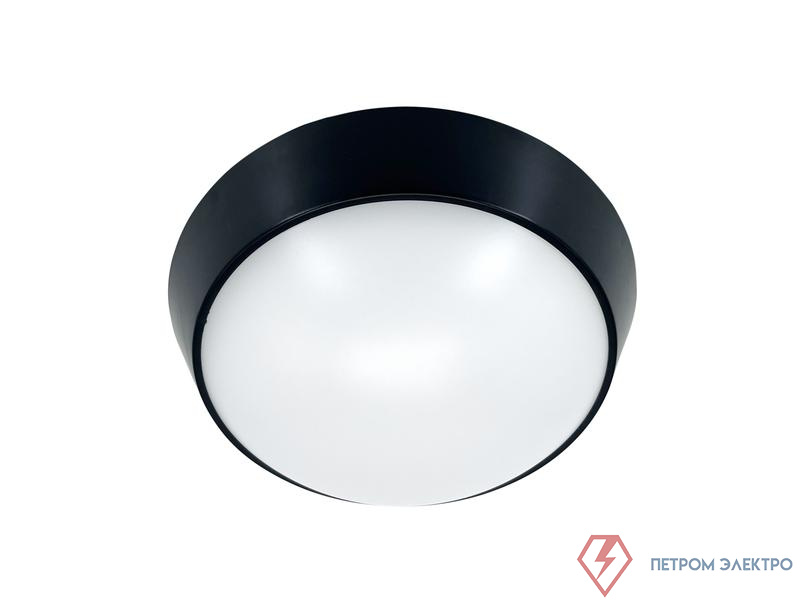 Светильник светодиодный WP 15 C 18W OP 840 D220 BK 220х80мм 18Вт 4000К IP65 ЖКХ круглый пылевлагозащ. черн. Русский Свет 15071524505