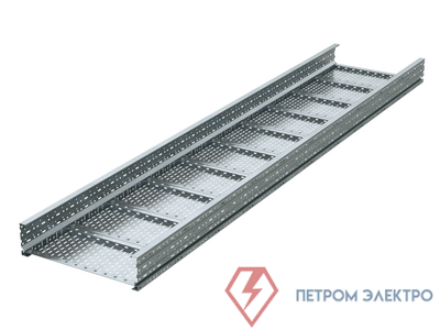 Лоток листовой перфорированный 300х150 L6000 сталь 2мм тяжелый (лонжерон) гор. оцинк. DKC USH653HDZ