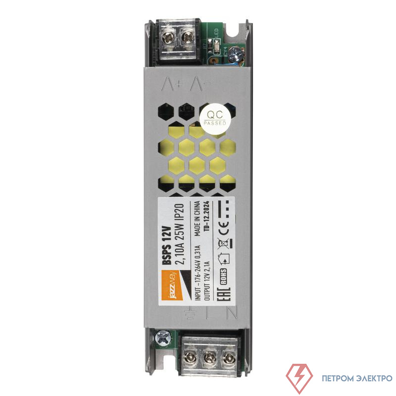 Блок питания для светодиод. ленты BSPS 25Вт 2.1А 12В IP20 метал. JazzWay 3329341A