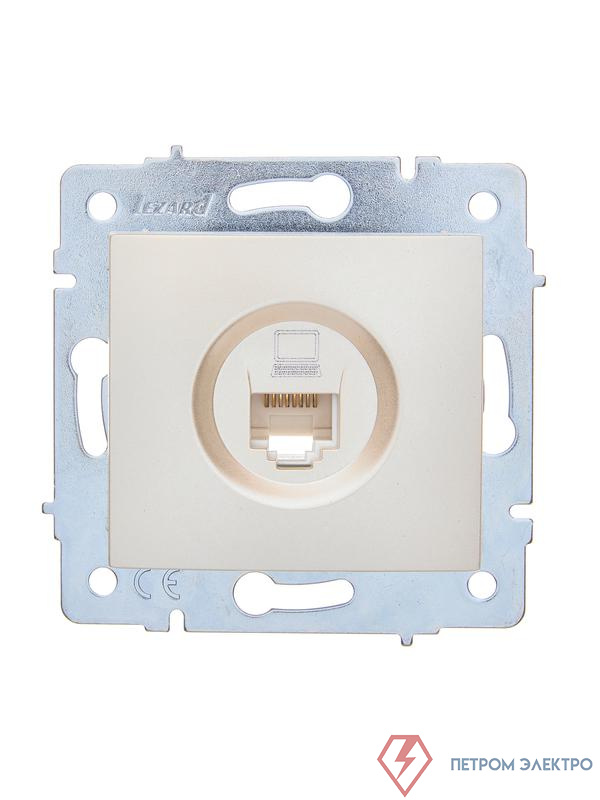 Розетка компьютерная 1-м СП ASTI IP20 RJ45 механизм Cat 5e жемчуж./бел. перламутр. LEZARD 7081-3088-139