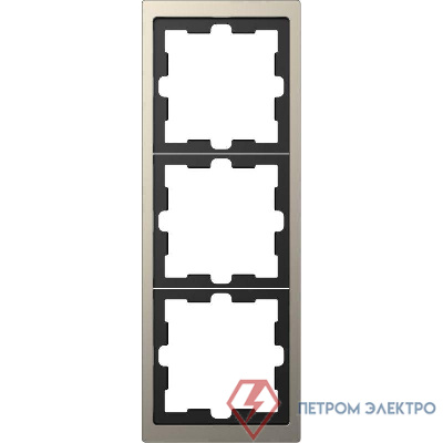 Рамка 3-м Merten D-Life SD никель SchE MTN4030-6550