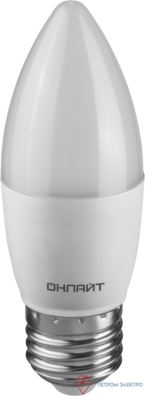 Лампа светодиодная 90 457 OLL-C37-15-230-6.5K-E27-FR 15Вт свеча 6500К холод. бел. E27 1500лм 176-264В ОНЛАЙТ 90457