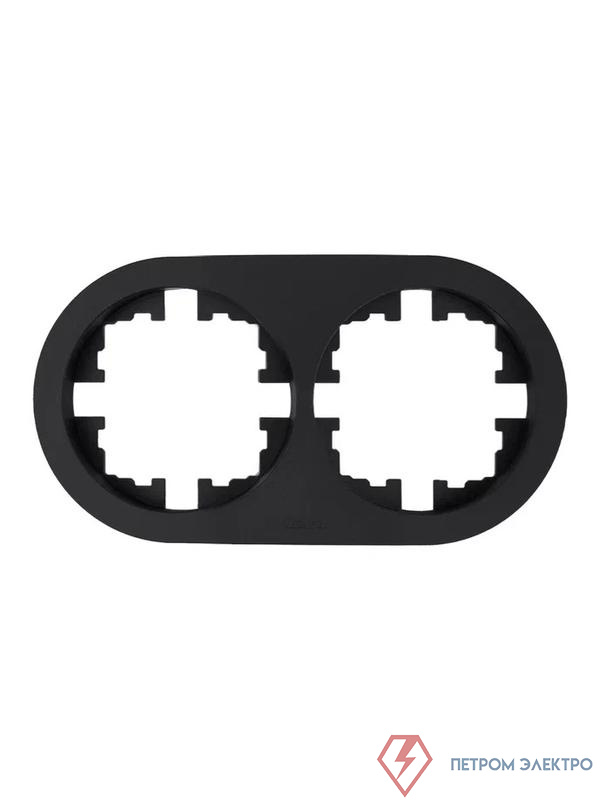 Рамка 2-м OSEN горизонт. круглая черн. бархат LEZARD 744-4200-147