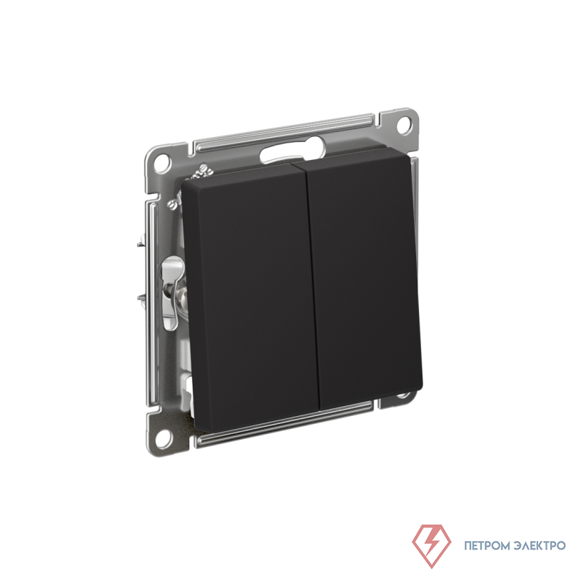 Выключатель 2-кл. AtlasDesign (сх. 2) 10А с самовозвратом механизм карбон SE ATN001017