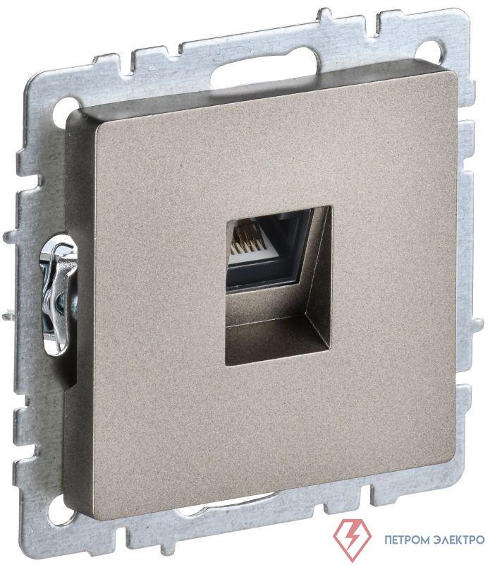 Розетка компьютерная СП RJ45 кат.5E BRITE РК10-БрШ механизм шампань IEK BR-K10-1-K37