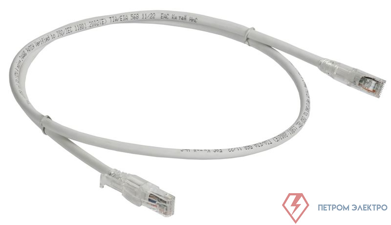 Патч-корд кат.6A UTP 1м standart лент. замок бел. ITK PC08-C6AUL-1M-SC-RL