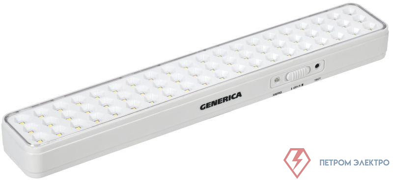 Светильник светодиодный аккумуляторный ДБА 1060 непостоян. действия 60LED 6ч 6Вт GENERICA LDBA0-1060-6-01-K01-G