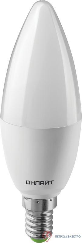 Лампа светодиодная 61 957 OLL-C37-10-230-4K-E14-FR 10Вт свеча 4000К нейтр. бел. E14 1000лм 176-264В ОНЛАЙТ 61957