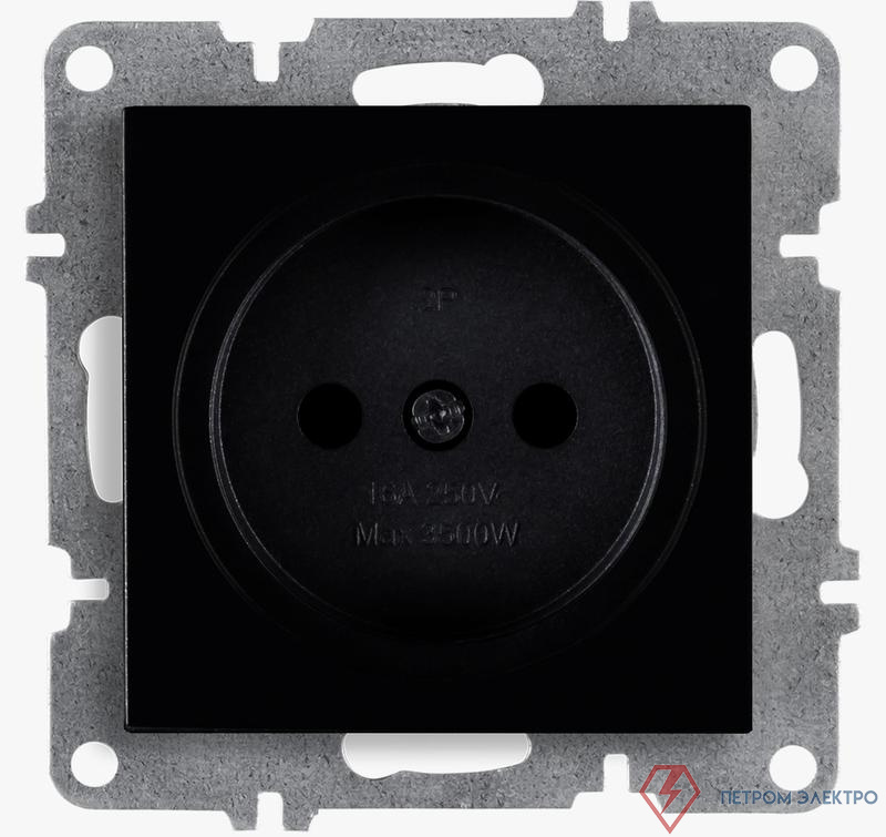 Розетка 1-м СП LAVIN/KAREN 16А IP20 без заземл. механизм черн. ARVIA 50 07 2000 215