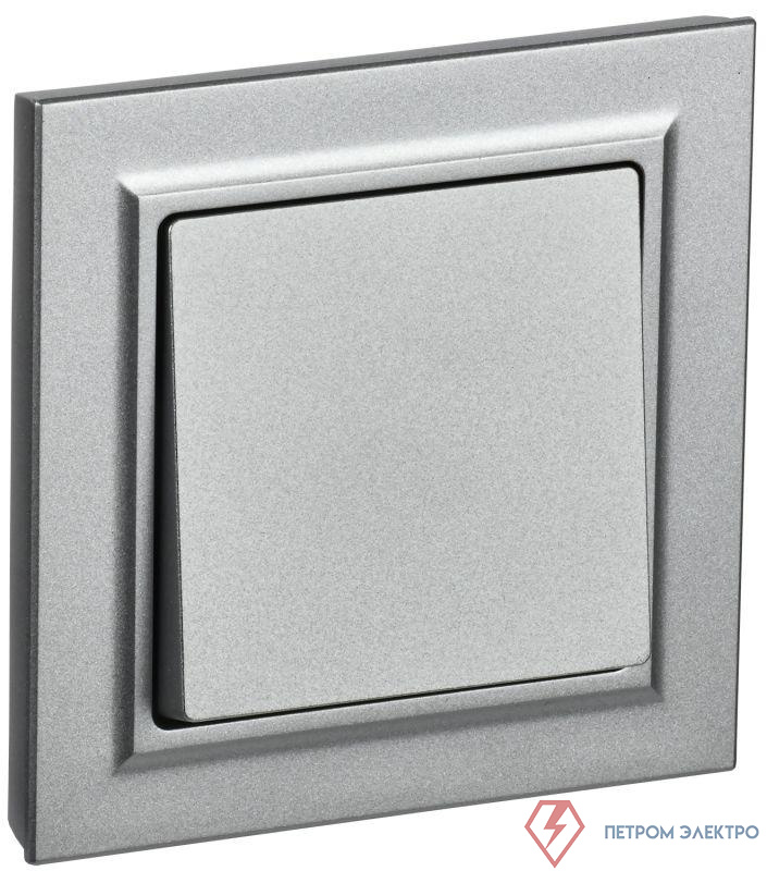 Выключатель 1-кл. СП BRITE ВСР10-1-0-БрА 10А в сборе алюм. IEK BR-V10-0-10-K47-F